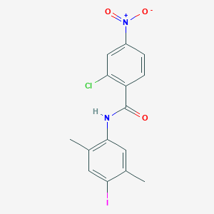 molecular formula C15H12ClIN2O3 B3528974 2-chloro-N-(4-iodo-2,5-dimethylphenyl)-4-nitrobenzamide 