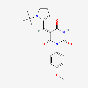 molecular formula C20H21N3O4 B3528993 5-[(1-tert-butyl-1H-pyrrol-2-yl)methylene]-1-(4-methoxyphenyl)-2,4,6(1H,3H,5H)-pyrimidinetrione 