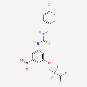 molecular formula C17H14ClF4N3O3S B3529000 N-(4-chlorobenzyl)-N'-[3-nitro-5-(2,2,3,3-tetrafluoropropoxy)phenyl]thiourea 