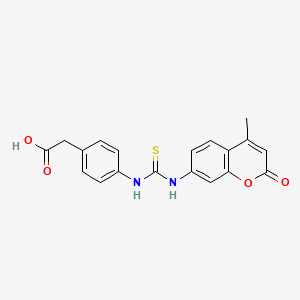 molecular formula C19H16N2O4S B3529005 [4-({[(4-methyl-2-oxo-2H-chromen-7-yl)amino]carbonothioyl}amino)phenyl]acetic acid 