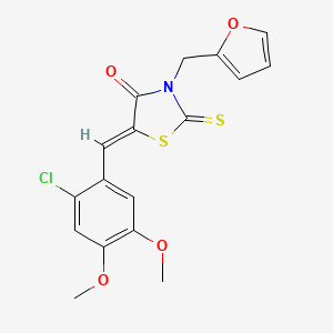 molecular formula C17H14ClNO4S2 B3529007 5-(2-chloro-4,5-dimethoxybenzylidene)-3-(2-furylmethyl)-2-thioxo-1,3-thiazolidin-4-one 