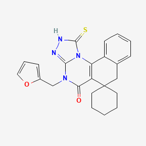 4-(2-furylmethyl)-1-mercapto-4H-spiro[benzo[h][1,2,4]triazolo[4,3-a]quinazoline-6,1'-cyclohexan]-5(7H)-one