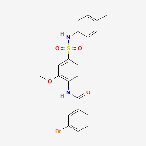 molecular formula C21H19BrN2O4S B3529023 3-bromo-N-(2-methoxy-4-{[(4-methylphenyl)amino]sulfonyl}phenyl)benzamide 