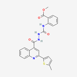 molecular formula C24H20N4O4S B3529029 methyl 2-{[(2-{[2-(5-methyl-2-thienyl)-4-quinolinyl]carbonyl}hydrazino)carbonyl]amino}benzoate 