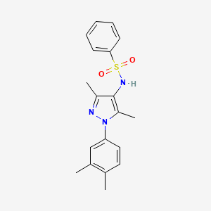 molecular formula C19H21N3O2S B3529039 N-[1-(3,4-dimethylphenyl)-3,5-dimethyl-1H-pyrazol-4-yl]benzenesulfonamide 