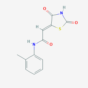 molecular formula C12H10N2O3S B352904 2-(2,4-dioxo-1,3-thiazolidin-5-ylidene)-N-(2-methylphenyl)acetamide CAS No. 430443-01-9