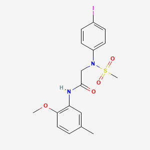 molecular formula C17H19IN2O4S B3529049 N~2~-(4-iodophenyl)-N~1~-(2-methoxy-5-methylphenyl)-N~2~-(methylsulfonyl)glycinamide 