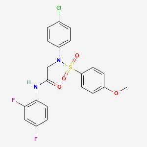 molecular formula C21H17ClF2N2O4S B3529056 N~2~-(4-chlorophenyl)-N~1~-(2,4-difluorophenyl)-N~2~-[(4-methoxyphenyl)sulfonyl]glycinamide 