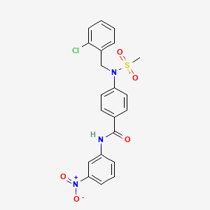 molecular formula C21H18ClN3O5S B3529070 4-[(2-chlorobenzyl)(methylsulfonyl)amino]-N-(3-nitrophenyl)benzamide 