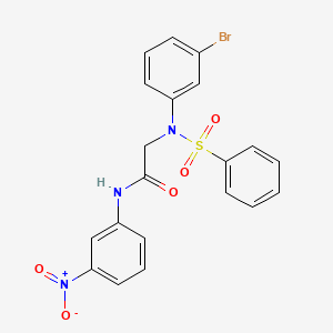 molecular formula C20H16BrN3O5S B3529080 N~2~-(3-bromophenyl)-N~1~-(3-nitrophenyl)-N~2~-(phenylsulfonyl)glycinamide 