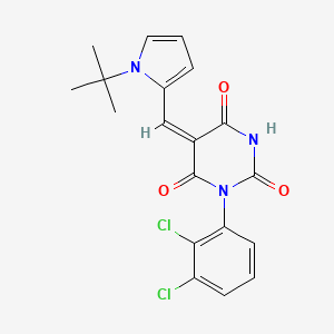 molecular formula C19H17Cl2N3O3 B3529086 5-[(1-tert-butyl-1H-pyrrol-2-yl)methylene]-1-(2,3-dichlorophenyl)-2,4,6(1H,3H,5H)-pyrimidinetrione 
