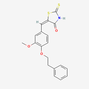 molecular formula C19H17NO3S2 B3529098 5-[3-methoxy-4-(2-phenylethoxy)benzylidene]-2-thioxo-1,3-thiazolidin-4-one 