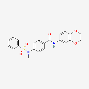 molecular formula C22H20N2O5S B3529115 N-(2,3-dihydro-1,4-benzodioxin-6-yl)-4-[methyl(phenylsulfonyl)amino]benzamide 