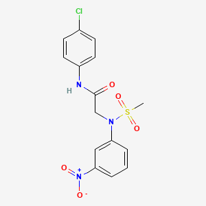 molecular formula C15H14ClN3O5S B3529120 N~1~-(4-chlorophenyl)-N~2~-(methylsulfonyl)-N~2~-(3-nitrophenyl)glycinamide 