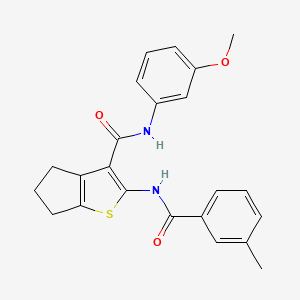 molecular formula C23H22N2O3S B3529127 N-(3-methoxyphenyl)-2-[(3-methylbenzoyl)amino]-5,6-dihydro-4H-cyclopenta[b]thiophene-3-carboxamide 