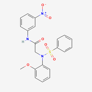 molecular formula C21H19N3O6S B3529129 N~2~-(2-methoxyphenyl)-N~1~-(3-nitrophenyl)-N~2~-(phenylsulfonyl)glycinamide 