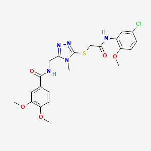 molecular formula C22H24ClN5O5S B3529145 N-{[5-({2-[(5-chloro-2-methoxyphenyl)amino]-2-oxoethyl}thio)-4-methyl-4H-1,2,4-triazol-3-yl]methyl}-3,4-dimethoxybenzamide 