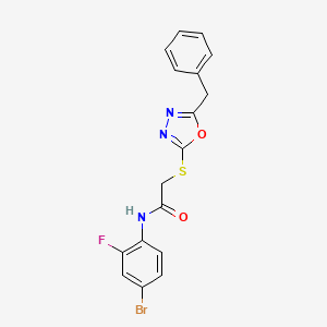molecular formula C17H13BrFN3O2S B3529153 2-[(5-benzyl-1,3,4-oxadiazol-2-yl)thio]-N-(4-bromo-2-fluorophenyl)acetamide 