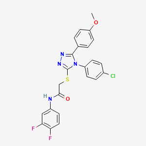 2-{[4-(4-chlorophenyl)-5-(4-methoxyphenyl)-4H-1,2,4-triazol-3-yl]thio}-N-(3,4-difluorophenyl)acetamide