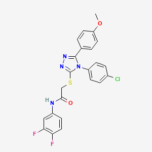 molecular formula C23H17ClF2N4O2S B3529159 2-{[4-(4-chlorophenyl)-5-(4-methoxyphenyl)-4H-1,2,4-triazol-3-yl]thio}-N-(3,4-difluorophenyl)acetamide 