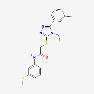 molecular formula C20H22N4OS2 B3529170 2-{[4-ethyl-5-(3-methylphenyl)-4H-1,2,4-triazol-3-yl]thio}-N-[3-(methylthio)phenyl]acetamide 