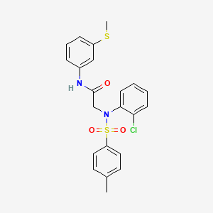 molecular formula C22H21ClN2O3S2 B3529182 N~2~-(2-chlorophenyl)-N~2~-[(4-methylphenyl)sulfonyl]-N~1~-[3-(methylthio)phenyl]glycinamide 
