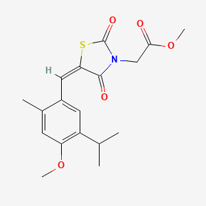 molecular formula C18H21NO5S B3529196 methyl [5-(5-isopropyl-4-methoxy-2-methylbenzylidene)-2,4-dioxo-1,3-thiazolidin-3-yl]acetate 