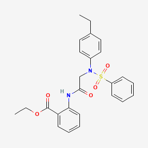 molecular formula C25H26N2O5S B3529226 ethyl 2-{[N-(4-ethylphenyl)-N-(phenylsulfonyl)glycyl]amino}benzoate 