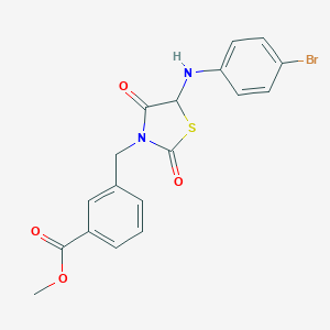 molecular formula C18H15BrN2O4S B352923 Methyl 3-({5-[(4-bromophenyl)amino]-2,4-dioxo-1,3-thiazolidin-3-yl}methyl)benzoate CAS No. 1008711-16-7