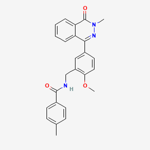 molecular formula C25H23N3O3 B3529231 N-[2-methoxy-5-(3-methyl-4-oxo-3,4-dihydro-1-phthalazinyl)benzyl]-4-methylbenzamide 