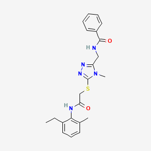 molecular formula C22H25N5O2S B3529236 N-{[5-({2-[(2-ethyl-6-methylphenyl)amino]-2-oxoethyl}thio)-4-methyl-4H-1,2,4-triazol-3-yl]methyl}benzamide 