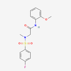 molecular formula C16H17FN2O4S B3529244 N~2~-[(4-fluorophenyl)sulfonyl]-N~1~-(2-methoxyphenyl)-N~2~-methylglycinamide 
