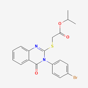 molecular formula C19H17BrN2O3S B3529255 isopropyl {[3-(4-bromophenyl)-4-oxo-3,4-dihydro-2-quinazolinyl]thio}acetate 