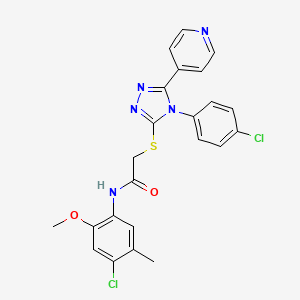 molecular formula C23H19Cl2N5O2S B3529285 N-(4-chloro-2-methoxy-5-methylphenyl)-2-{[4-(4-chlorophenyl)-5-(4-pyridinyl)-4H-1,2,4-triazol-3-yl]thio}acetamide CAS No. 476483-99-5