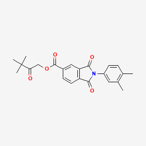 molecular formula C23H23NO5 B3529292 3,3-dimethyl-2-oxobutyl 2-(3,4-dimethylphenyl)-1,3-dioxo-5-isoindolinecarboxylate 