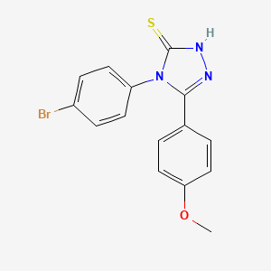 molecular formula C15H12BrN3OS B3529294 4-(4-bromophenyl)-5-(4-methoxyphenyl)-2,4-dihydro-3H-1,2,4-triazole-3-thione 