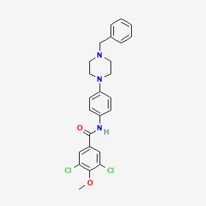 molecular formula C25H25Cl2N3O2 B3529297 N-[4-(4-benzyl-1-piperazinyl)phenyl]-3,5-dichloro-4-methoxybenzamide 