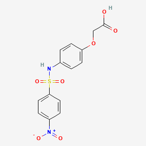 molecular formula C14H12N2O7S B3529309 (4-{[(4-nitrophenyl)sulfonyl]amino}phenoxy)acetic acid 