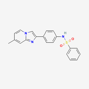 molecular formula C20H17N3O2S B3529313 N-[4-(7-methylimidazo[1,2-a]pyridin-2-yl)phenyl]benzenesulfonamide 