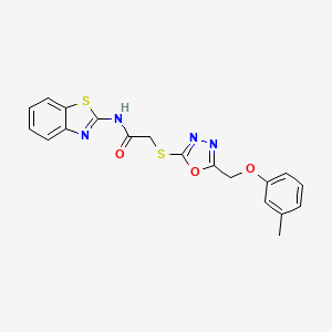 N-1,3-benzothiazol-2-yl-2-({5-[(3-methylphenoxy)methyl]-1,3,4-oxadiazol-2-yl}thio)acetamide