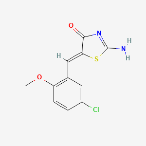 molecular formula C11H9ClN2O2S B3529322 5-(5-chloro-2-methoxybenzylidene)-2-imino-1,3-thiazolidin-4-one 