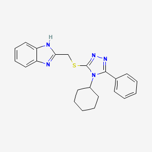2-{[(4-cyclohexyl-5-phenyl-4H-1,2,4-triazol-3-yl)thio]methyl}-1H-benzimidazole