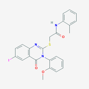 2-{[6-iodo-3-(2-methoxyphenyl)-4-oxo-3,4-dihydro-2-quinazolinyl]thio}-N-(2-methylphenyl)acetamide