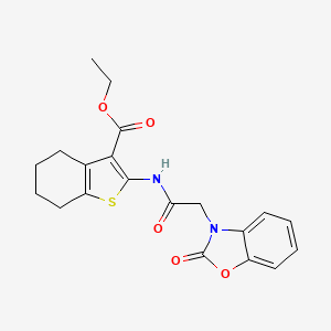 ethyl 2-{[(2-oxo-1,3-benzoxazol-3(2H)-yl)acetyl]amino}-4,5,6,7-tetrahydro-1-benzothiophene-3-carboxylate