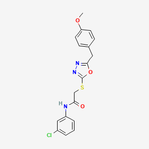molecular formula C18H16ClN3O3S B3529380 N-(3-chlorophenyl)-2-{[5-(4-methoxybenzyl)-1,3,4-oxadiazol-2-yl]thio}acetamide 