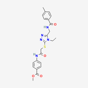 molecular formula C23H25N5O4S B3529384 methyl 4-({[(4-ethyl-5-{[(4-methylbenzoyl)amino]methyl}-4H-1,2,4-triazol-3-yl)thio]acetyl}amino)benzoate 