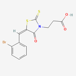 molecular formula C13H10BrNO3S2 B3529388 3-[5-(2-bromobenzylidene)-4-oxo-2-thioxo-1,3-thiazolidin-3-yl]propanoic acid 