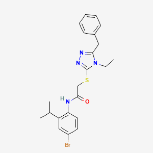 2-[(5-benzyl-4-ethyl-4H-1,2,4-triazol-3-yl)thio]-N-(4-bromo-2-isopropylphenyl)acetamide