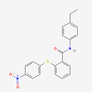 molecular formula C21H18N2O3S B3529416 N-(4-ethylphenyl)-2-[(4-nitrophenyl)thio]benzamide 