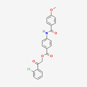 molecular formula C23H18ClNO5 B3529434 2-(2-chlorophenyl)-2-oxoethyl 4-[(4-methoxybenzoyl)amino]benzoate 